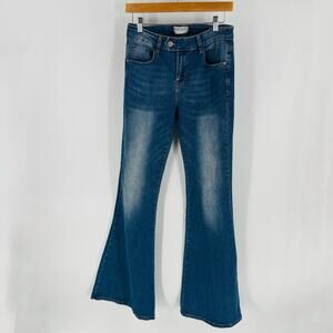 Blank Paige Medium Wash Flare Jeans Women’s Size L Stretch Denim Retro Boho